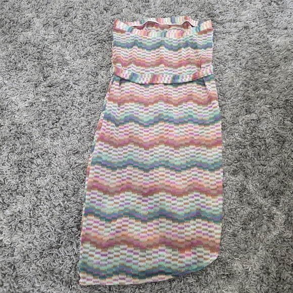 Trina Turk Mirage Crochet Bandeau Midi Cover-up Strapless Dress - Picture 7 of 7